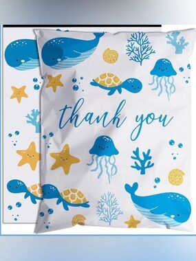 Ocean/Marine Life Thank You Polymailers - Set of 25